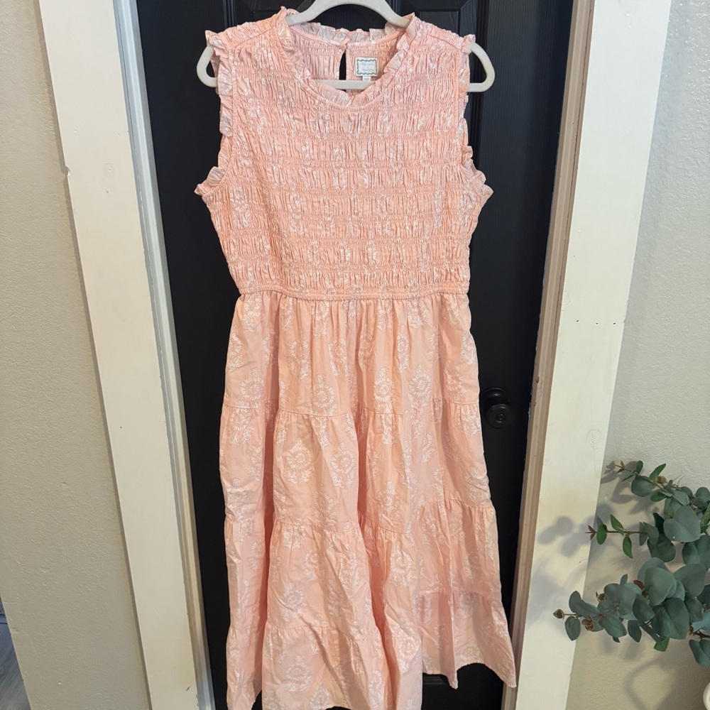 Crown & Ivy Society Social Women’s Size 12 Sleeveless Peach Maxi Dress NWT